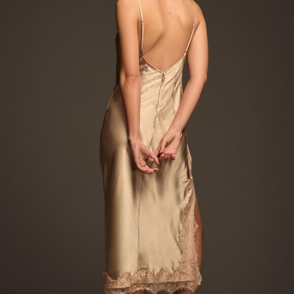 Anthropologie Asymmetrical Lace Slip Dress - Picture 2 of 3